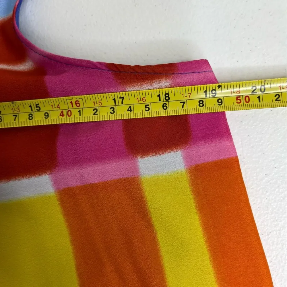 Madison Leigh Bright Plaid Racerback Sleeveless Shift Dress Women 12 Colorful